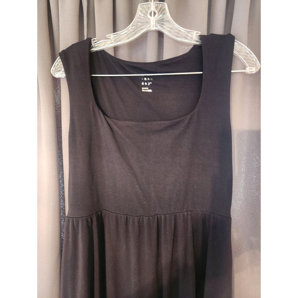 A New Day Women's Black Tank Long Dress Size M Side Slit Maxi Sleeveless Basic - Picture 3 of 6